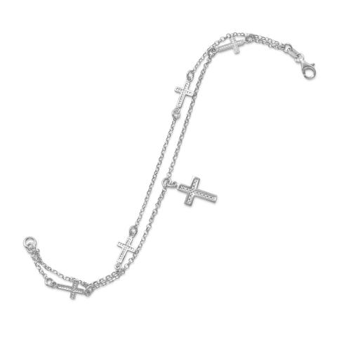 Cross Charm Bracelet .925